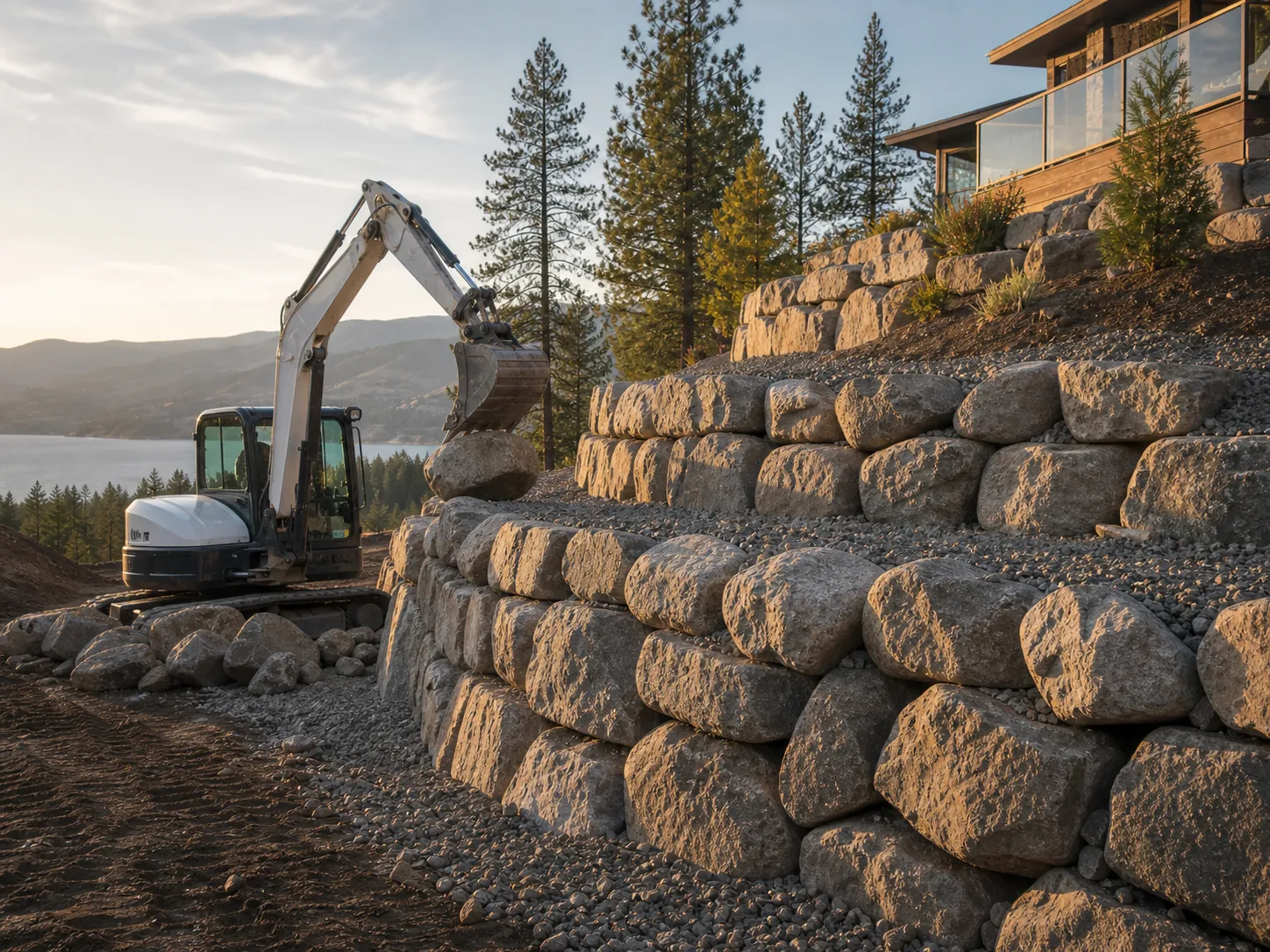Rock Walls & Retaining — Coast 2 Country Excavation work in the Okanagan